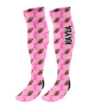 Personalized Football Breast Cancer Awareness Ribbon Knee High Socks