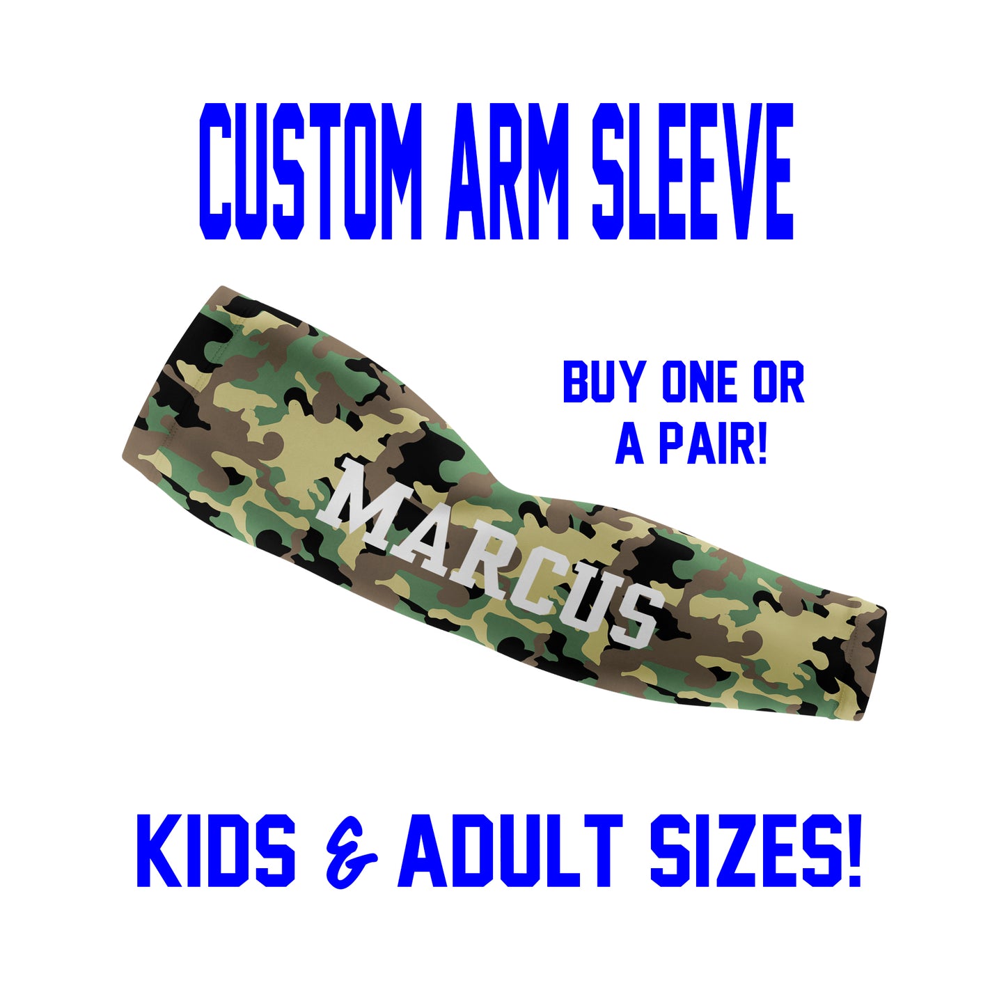 Custom CAMO Arm Sleeves - Single or Pair - Choose Your Background