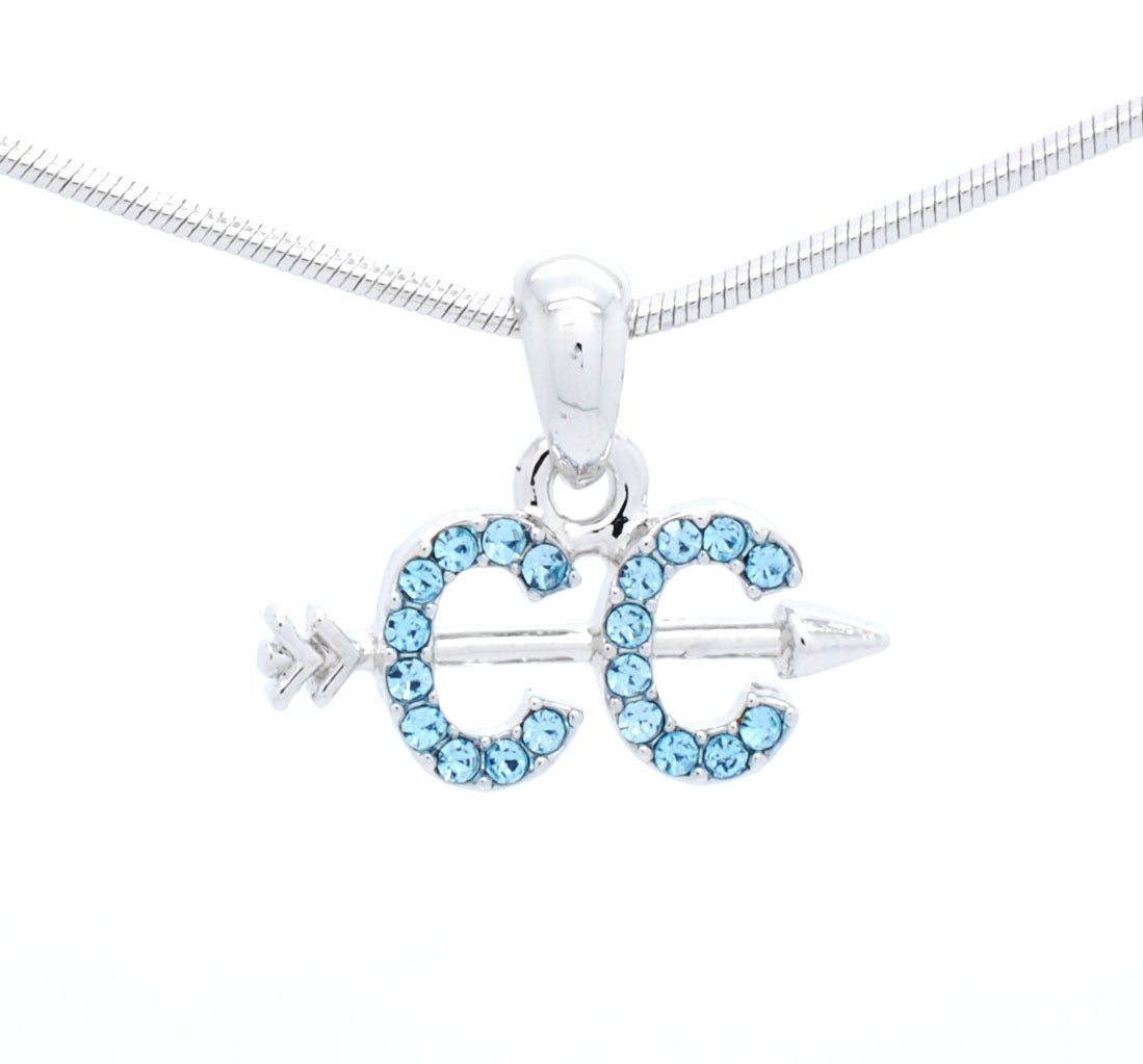 Cross Country Necklace – Rhodium Plated Chain With Crystal Pendant For Runners