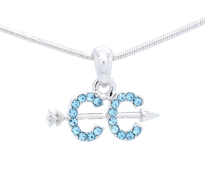 Cross Country Necklace – Rhodium Plated Chain With Crystal Pendant For Runners