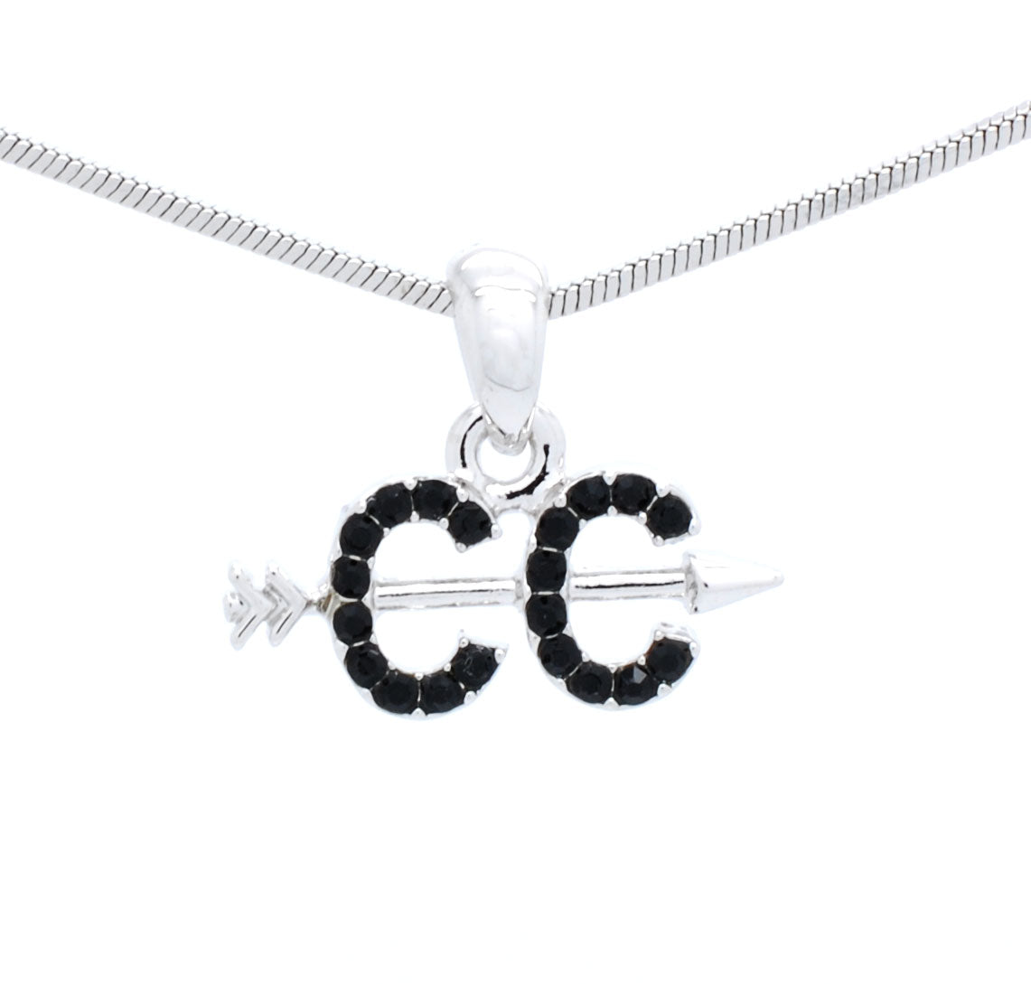 Cross Country Necklace – Rhodium Plated Chain With Crystal Pendant For Runners