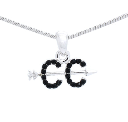 Cross Country Necklace – Rhodium Plated Chain With Crystal Pendant For Runners