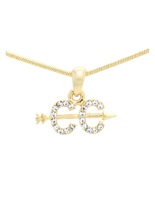 Cross Country Necklace – Rhodium Plated Chain With Crystal Pendant For Runners