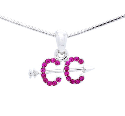 Cross Country Necklace – Rhodium Plated Chain With Crystal Pendant For Runners