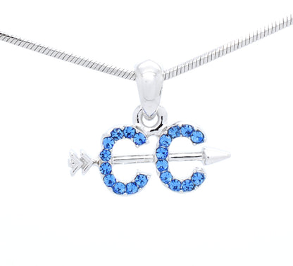 Cross Country Necklace – Rhodium Plated Chain With Crystal Pendant For Runners