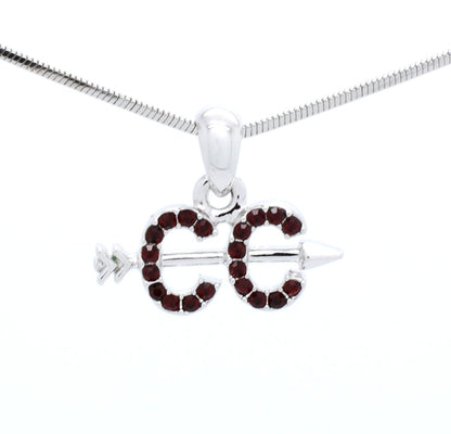 Cross Country Necklace – Rhodium Plated Chain With Crystal Pendant For Runners