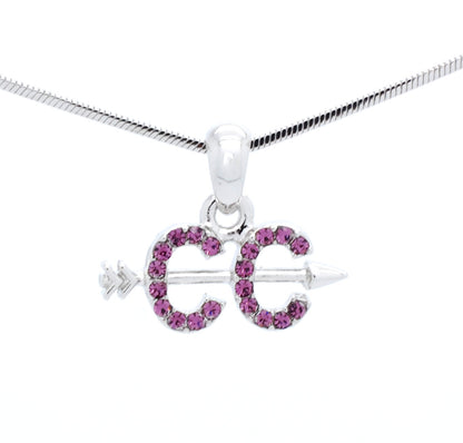 Cross Country Necklace – Rhodium Plated Chain With Crystal Pendant For Runners