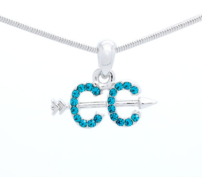 Cross Country Necklace – Rhodium Plated Chain With Crystal Pendant For Runners