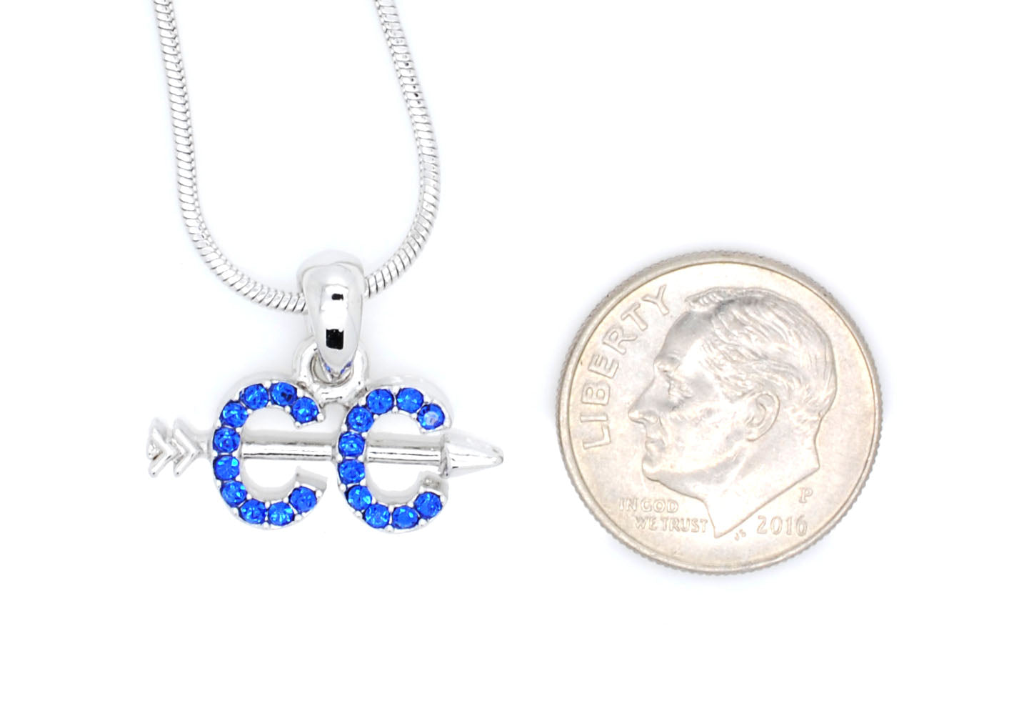 Cross Country Necklace – Rhodium Plated Chain With Crystal Pendant For Runners