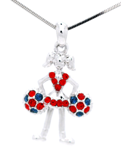 Cheer Necklace - Poms Down - Two Tone