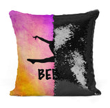PERSONALIZED DANCER GYMNAST LEAPING Mermaid Sequin Flip Pillow