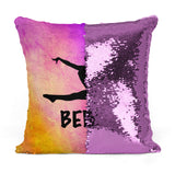 PERSONALIZED DANCER GYMNAST LEAPING Mermaid Sequin Flip Pillow