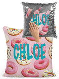 PERSONALIZED DONUT (DOUGHNUT) MERMAID SEQUIN FLIP PILLOW