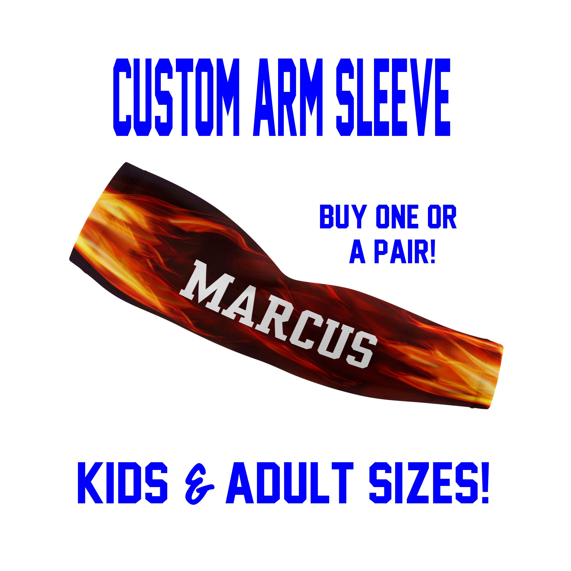 Custom Arm Sleeves Laces - Flames and Fire Sleeves - Single or Pair