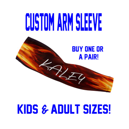 Custom Arm Sleeves Laces - Flames and Fire Sleeves - Single or Pair