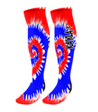 Personalized Gymnast Knee High Socks - Tie Dye Background