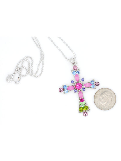 Heart Cross Necklace - Large