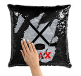 PERSONALIZED Hockey Sticks Sequin Mermaid Flip Pillow