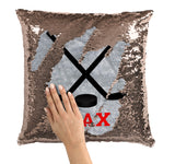 PERSONALIZED Hockey Sticks Sequin Mermaid Flip Pillow