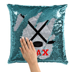 PERSONALIZED Hockey Sticks Sequin Mermaid Flip Pillow