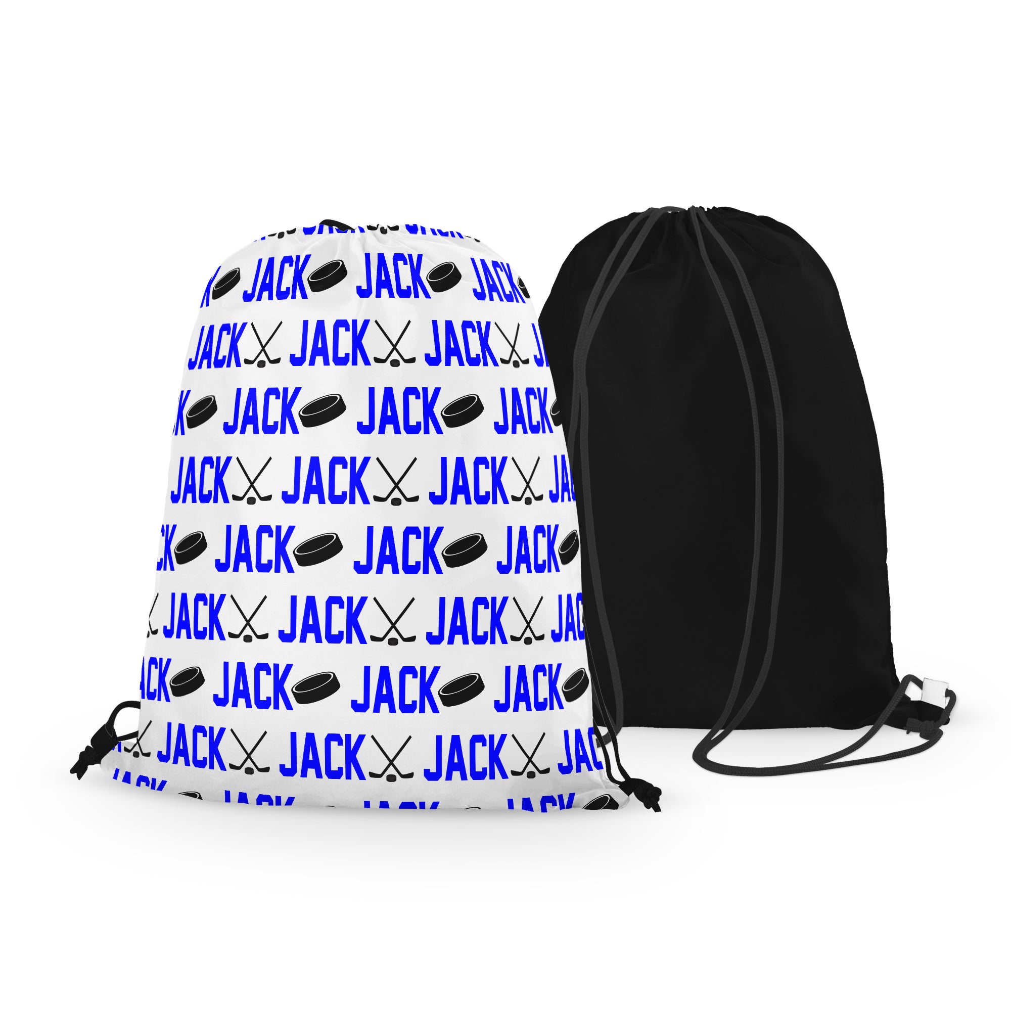 Personalized Hockey Drawstring Bag with Name