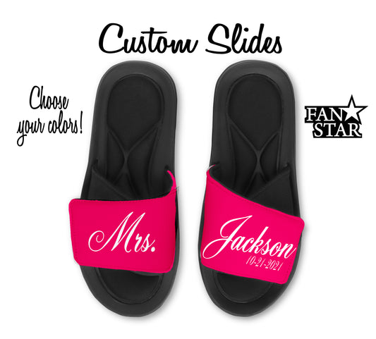Mrs. Slides or Bride to Be Slides Personalized With Your Design.