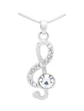 Treble Clef Necklace with Large Stone