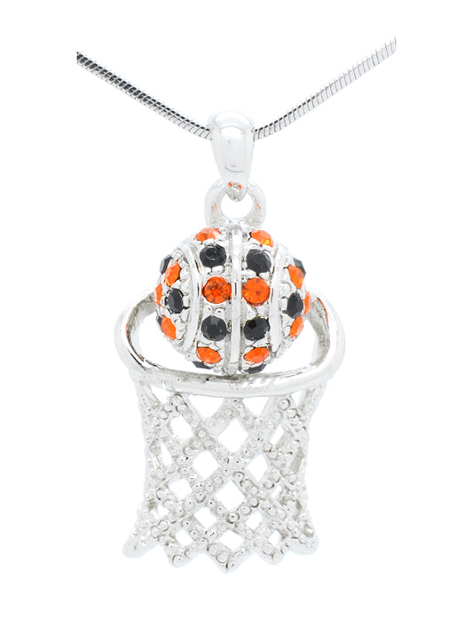 Basketball Hoop Necklace - Orange/Black