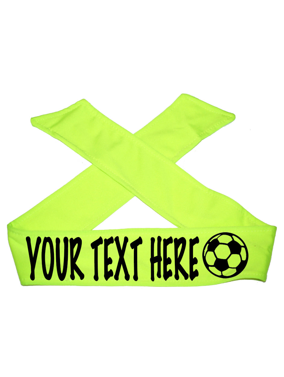 Custom Personalized Soccer TIE Headband - Flat (Non Sparkle) Letters!
