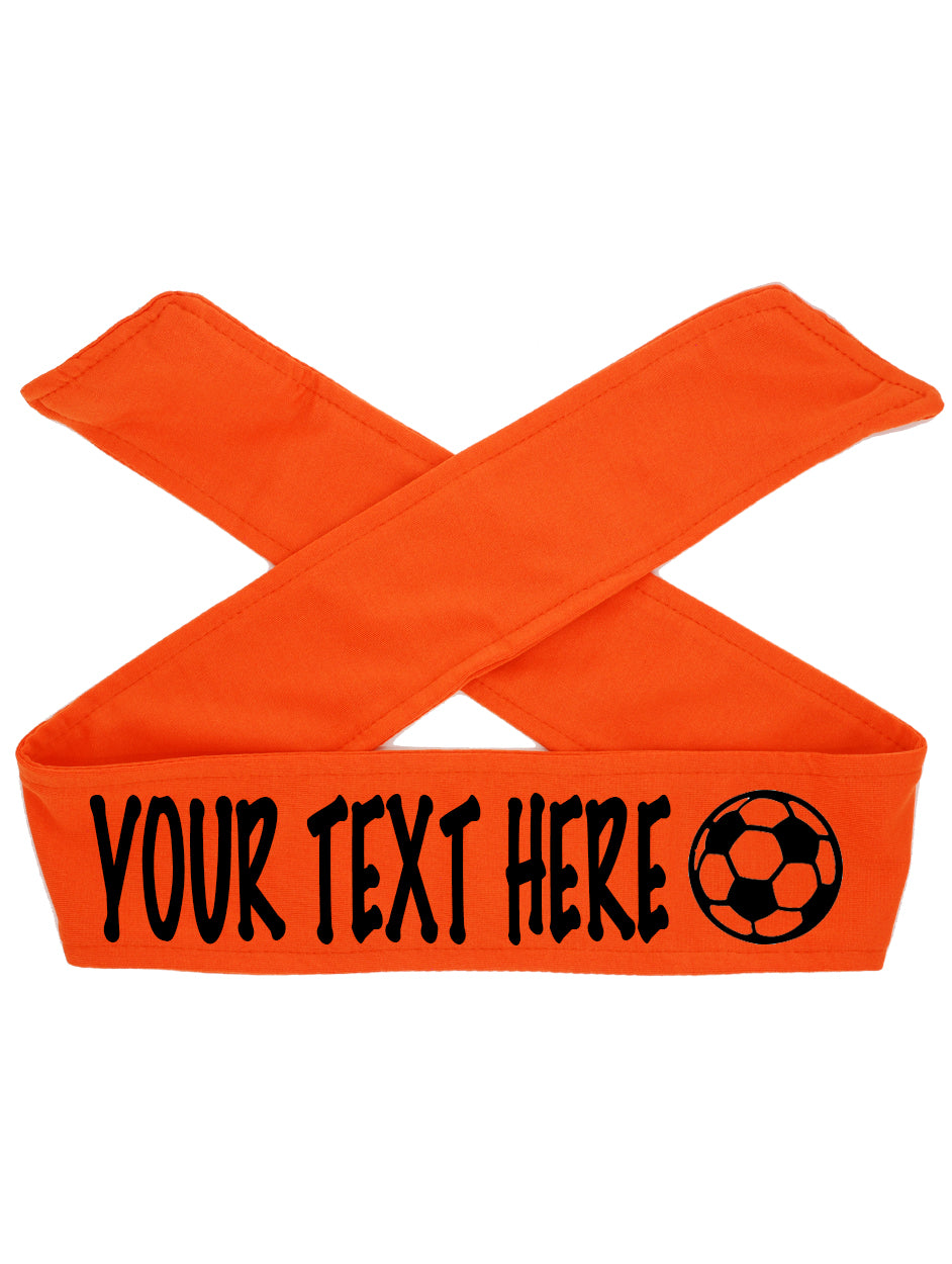 Custom Personalized Soccer TIE Headband - Flat (Non Sparkle) Letters!