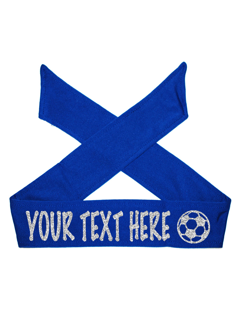 Custom Personalized Soccer TIE Headband - Sparkle Letters!