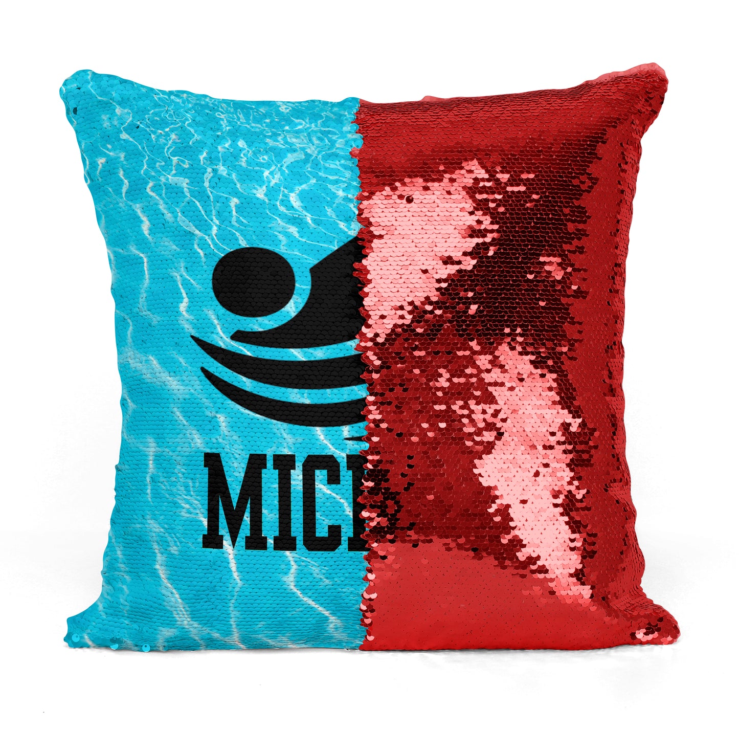 Custom Personalized SWIMMER FREESTYLE Sequin Mermaid Flip Pillow