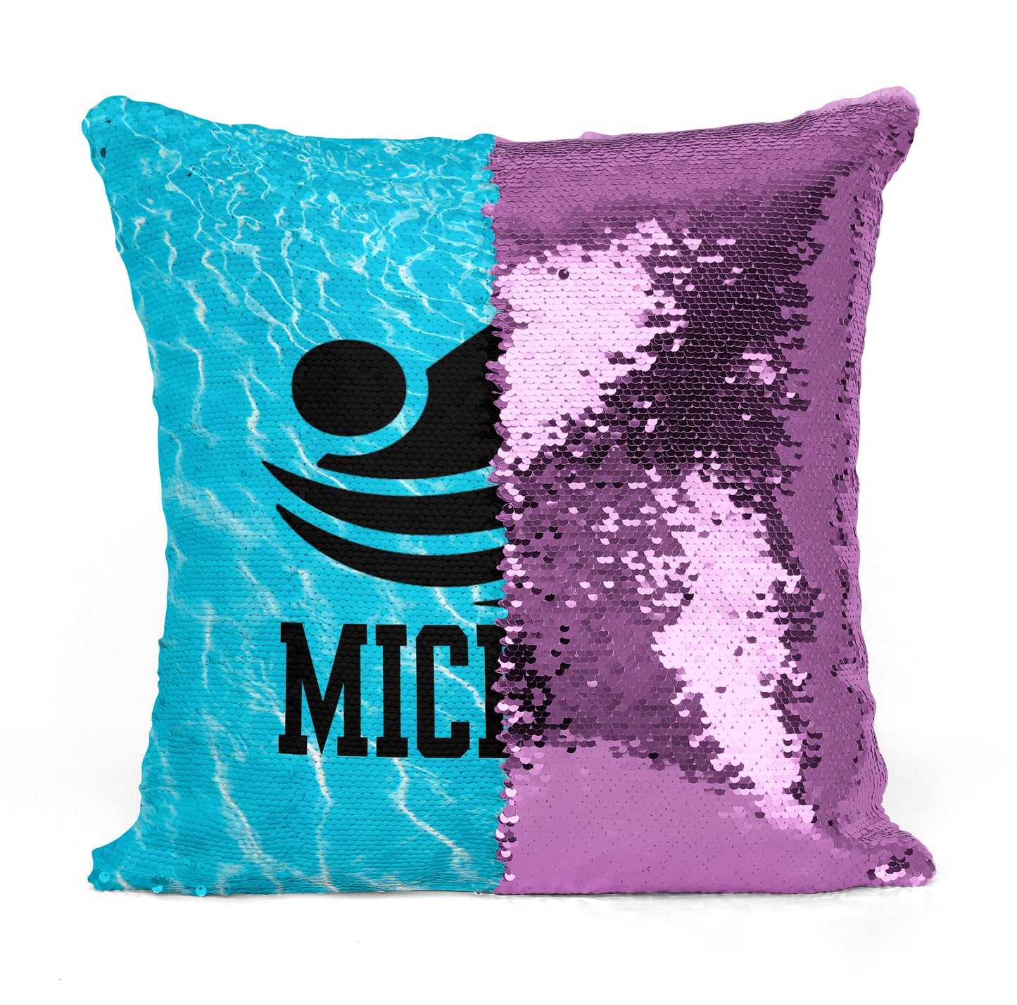 Custom Personalized SWIMMER FREESTYLE Sequin Mermaid Flip Pillow