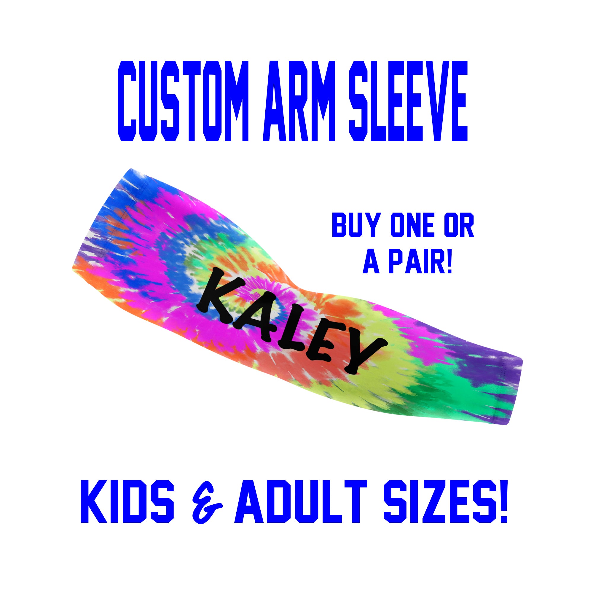 Custom Tie Dye Arm Sleeves - Single or Pair - Choose Your Background