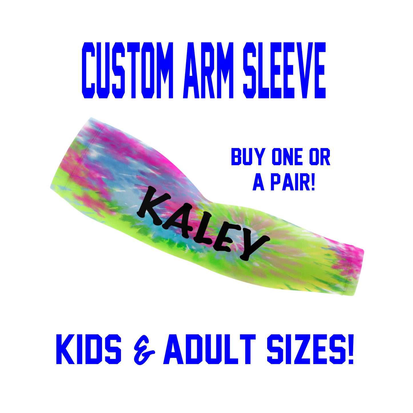 Custom Tie Dye Arm Sleeves - Single or Pair - Choose Your Background