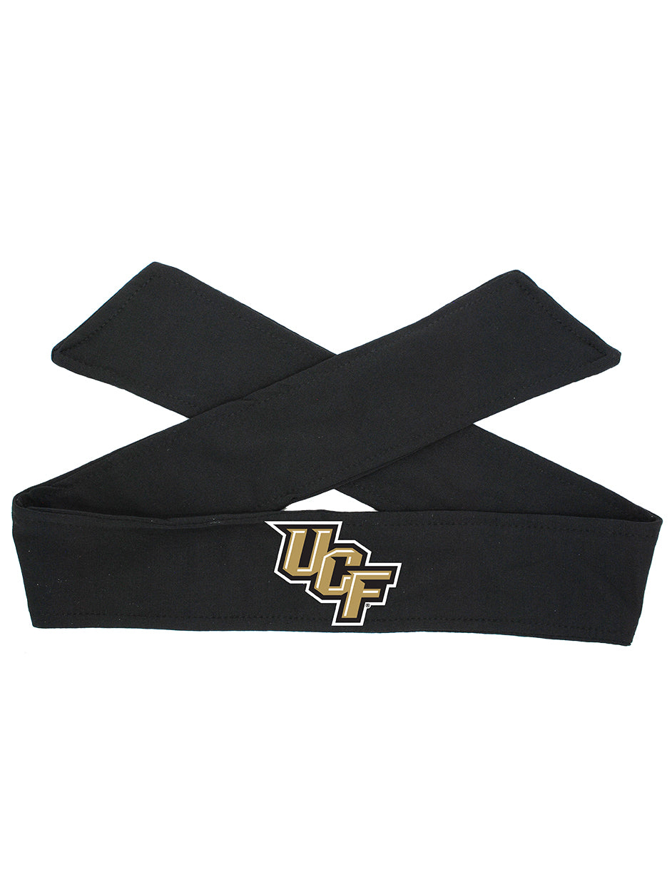 UCF Tie Headband - Black/Full Color Stacked Logo