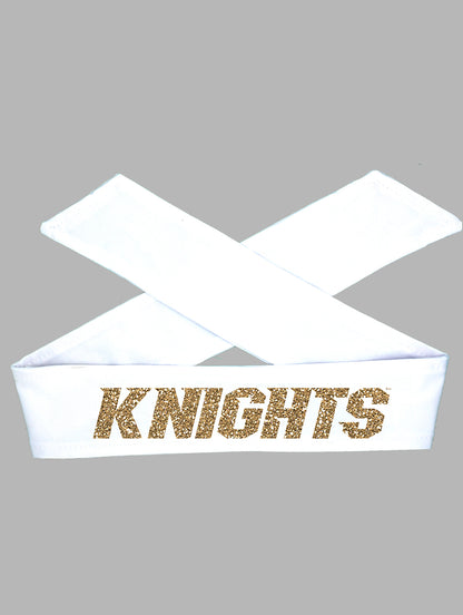 UCF Tie Headband Knights - White/Gold Sparkle