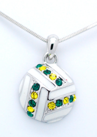 Volleyball Necklace Large Two Tone