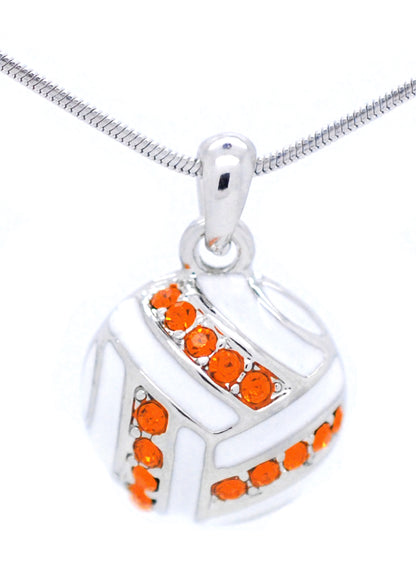 Volleyball Necklace Enamel - Orange