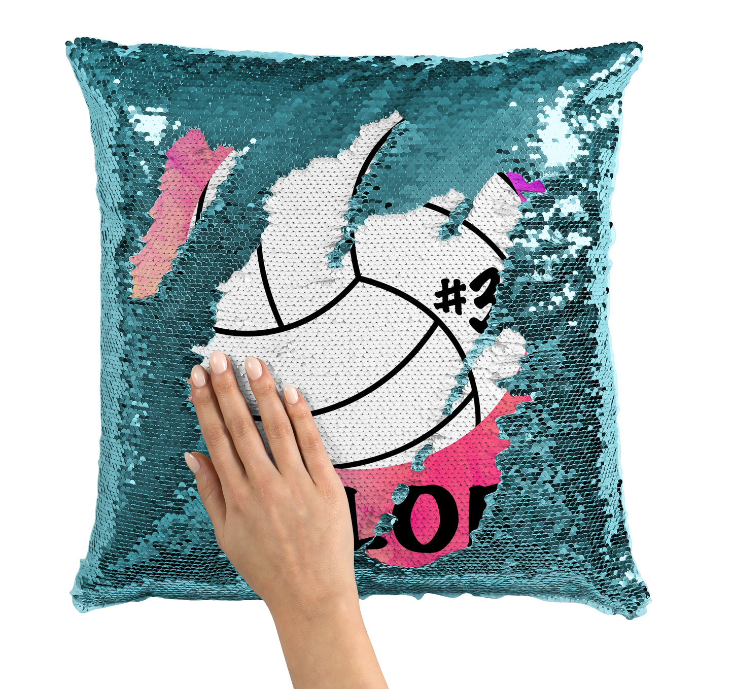 PERSONALIZED Volleyball Sequin Flip Mermaid Pillow